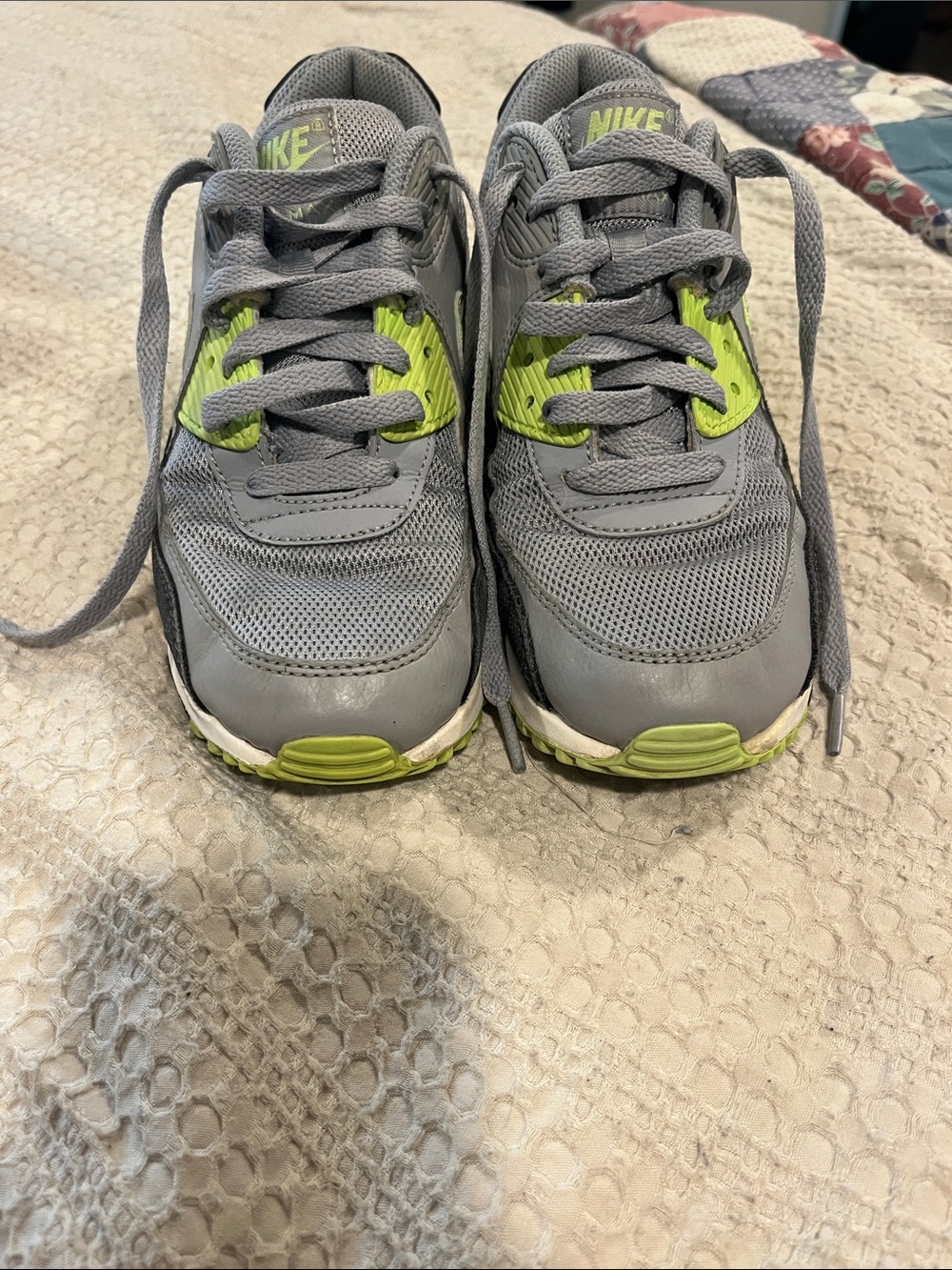Nike AirMax Gray Sneakers with Lime Accents